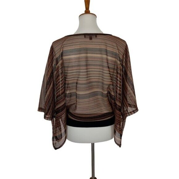 Sanctuary Top Small Brown Sheer Boho Flowy Lightweight Layer Festival Vibe - Picture 5 of 7